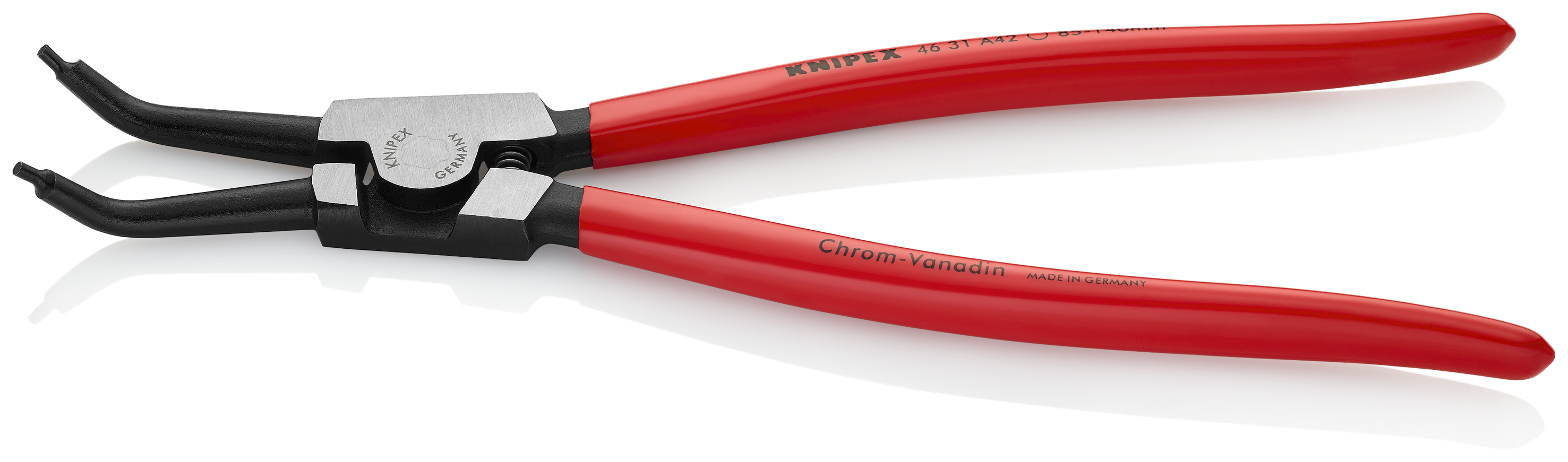 KNIPEX KNIPEX 46 31 A42 Sicherungsringzange für Außenringe auf Wellen 45° gewinkelt 310 mm schwarz atramentiert mit Kunststoff überzogen poliert KNIPEX KNIPEX 46 31 A42 Sicherungsringzange für Außenringe auf Wellen 45° gewinkelt 310 mm schwarz atramentiert mit Kunststoff überzogen poliert