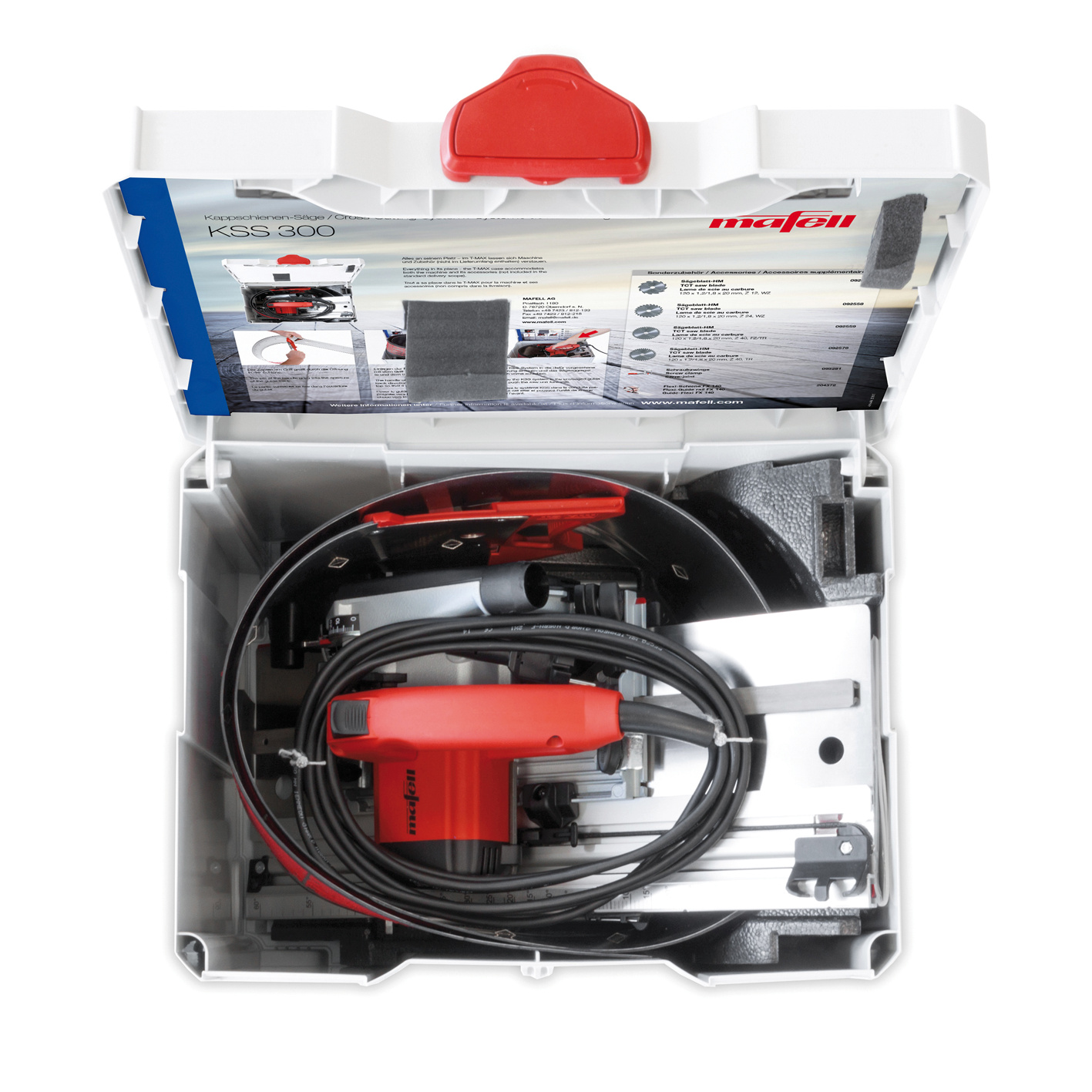MAFELL Kappschienen-Säge KSS 300 MaxiMAX im T-MAX MAFELL Kappschienen-Säge KSS 300 MaxiMAX im T-MAX