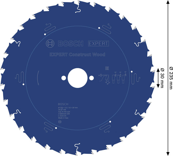 BOSCH EXPERT Construct Wood Kreissägeblatt, 235x2,2/1,6x30 mm, Z30 BOSCH EXPERT Construct Wood Kreissägeblatt, 235x2,2/1,6x30 mm, Z30