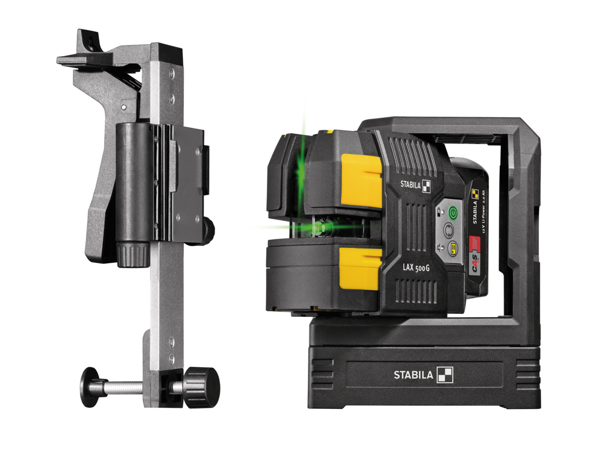 STABILA Kreuzlinien-Lot-Laser LAX 500 G, 12-V-System, 7-teiliges Set, mit Akku und Ladegerät (EU)