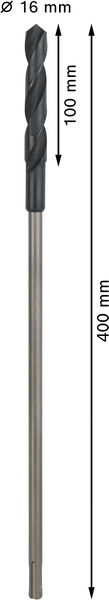 BOSCH PRO Wood HSS Installationsbohrer, 16 x 100 x 400 mm, SDS plus BOSCH PRO Wood HSS Installationsbohrer, 16 x 100 x 400 mm, SDS plus