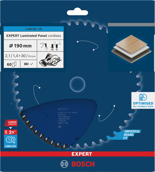 BOSCH EXPERT Laminated Panel Kreissägeblatt, 190x2,1x30 mm, Z60 BOSCH EXPERT Laminated Panel Kreissägeblatt, 190x2,1x30 mm, Z60