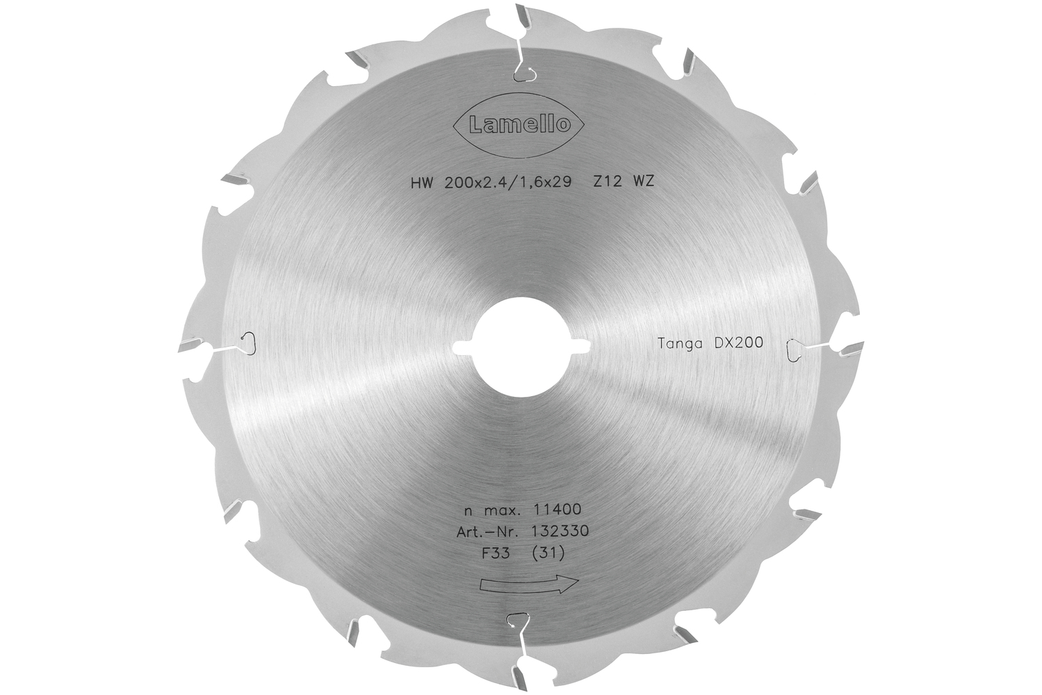 LAMELLO Sägeblatt D200 mm Z12 für Tanga DX200