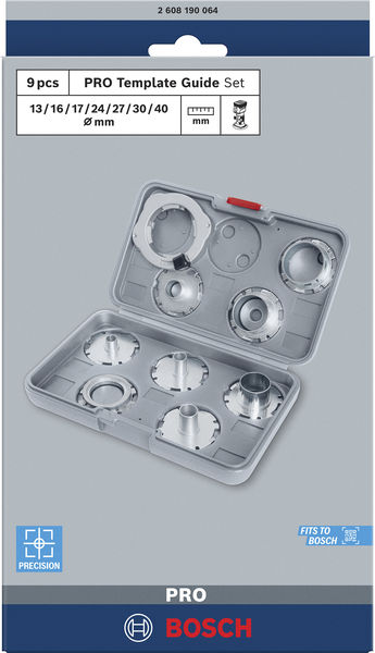 BOSCH PRO Kopierhülsen Set, metrisch, für Fräsen, 9-tlg. BOSCH PRO Kopierhülsen Set, metrisch, für Fräsen, 9-tlg.