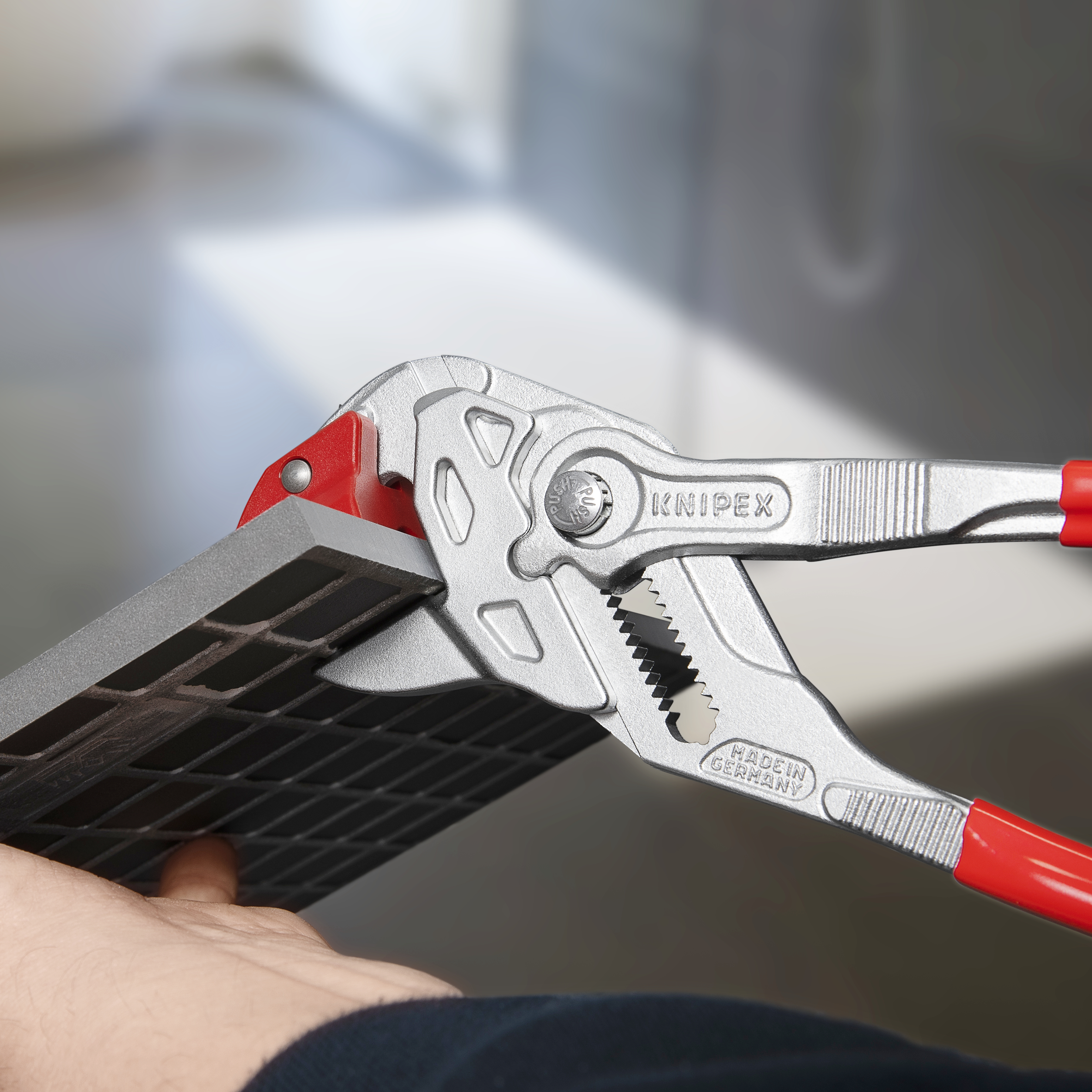KNIPEX KNIPEX 91 13 250 Fliesenbrechzange 250 mm verchromt mit Kunststoff überzogen