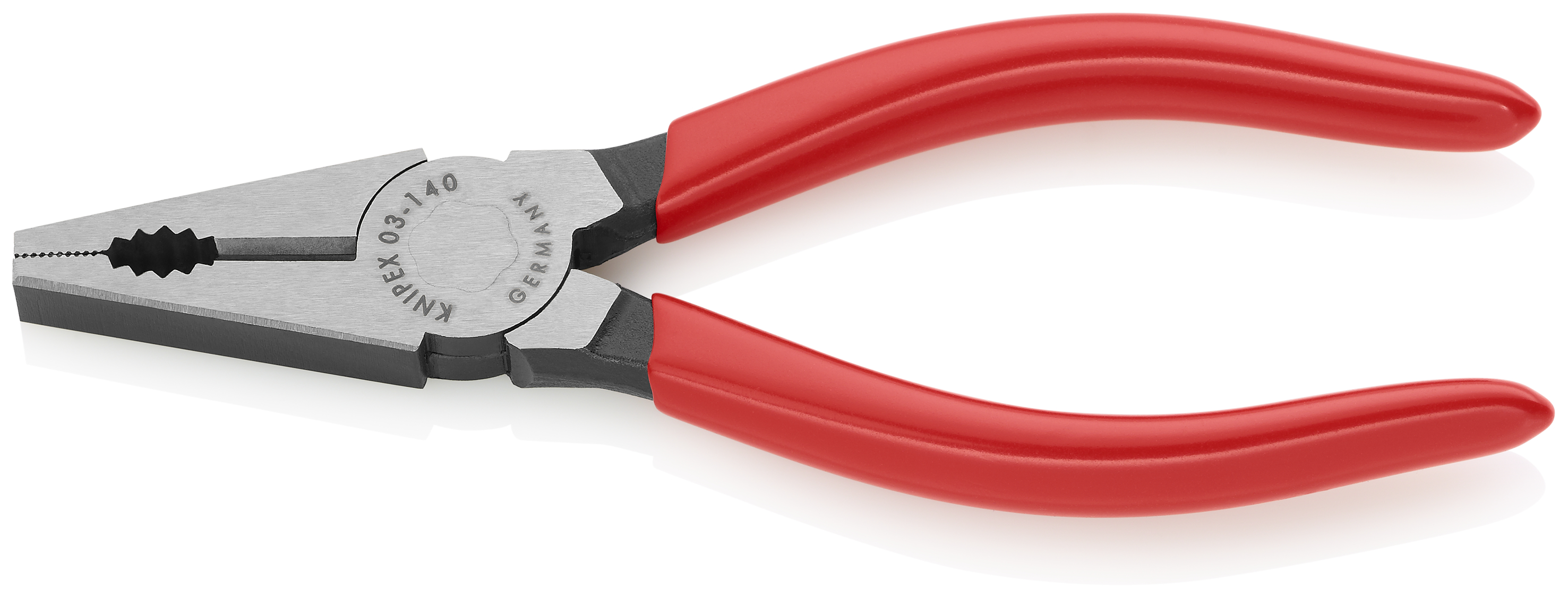 KNIPEX KNIPEX 03 01 140 Kombizange 140 mm schwarz atramentiert mit Kunststoff überzogen poliert