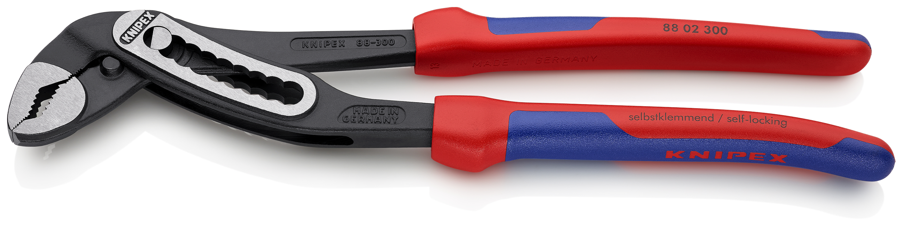 KNIPEX KNIPEX 88 02 300 Alligator® Wasserpumpenzange 300 mm schwarz atramentiert mit Mehrkomponenten-Hüllen poliert