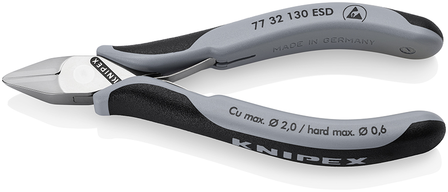 KNIPEX KNIPEX 77 32 130 ESD Elektronik-Seitenschneider ESD mit durchgestecktem Gelenk 130 mm mit Mehrkomponenten-Hüllen spiegelpoliert KNIPEX KNIPEX 77 32 130 ESD Elektronik-Seitenschneider ESD mit durchgestecktem Gelenk 130 mm mit Mehrkomponenten-Hüllen spiegelpoliert