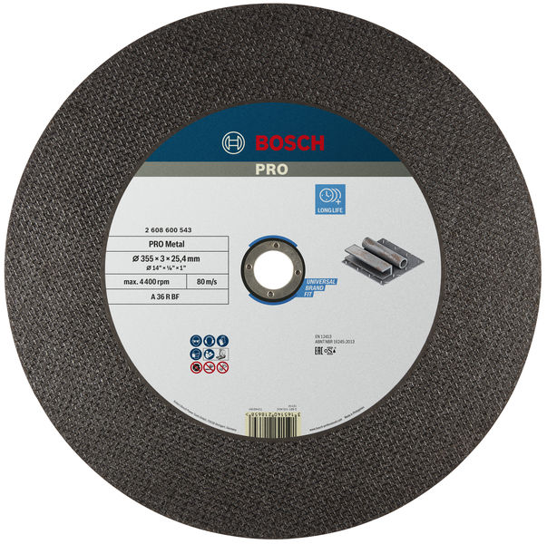 BOSCH PRO Metal Gebundene Trennscheibe, 355x3x25,4 mm