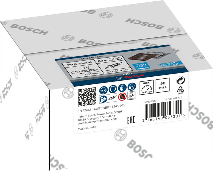 BOSCH PRO Metal Schleifscheibe, 125 x 26 x 20 mm, K24