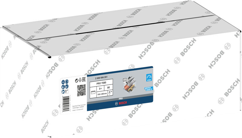 BOSCH PRO Y580 Schleifband, 100 x 285 mm, 90 mm, G80, 5-tlg. BOSCH PRO Y580 Schleifband, 100 x 285 mm, 90 mm, G80, 5-tlg.
