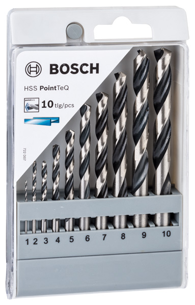 BOSCH HSS-Spiralbohrer-Set PointTeQ, 10-tlg., 1-10 mm