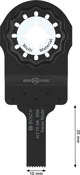 BOSCH AIZ 10 AB Multi Material Tauchsägeblatt, Starlock, 10 x 25 mm BOSCH AIZ 10 AB Multi Material Tauchsägeblatt, Starlock, 10 x 25 mm