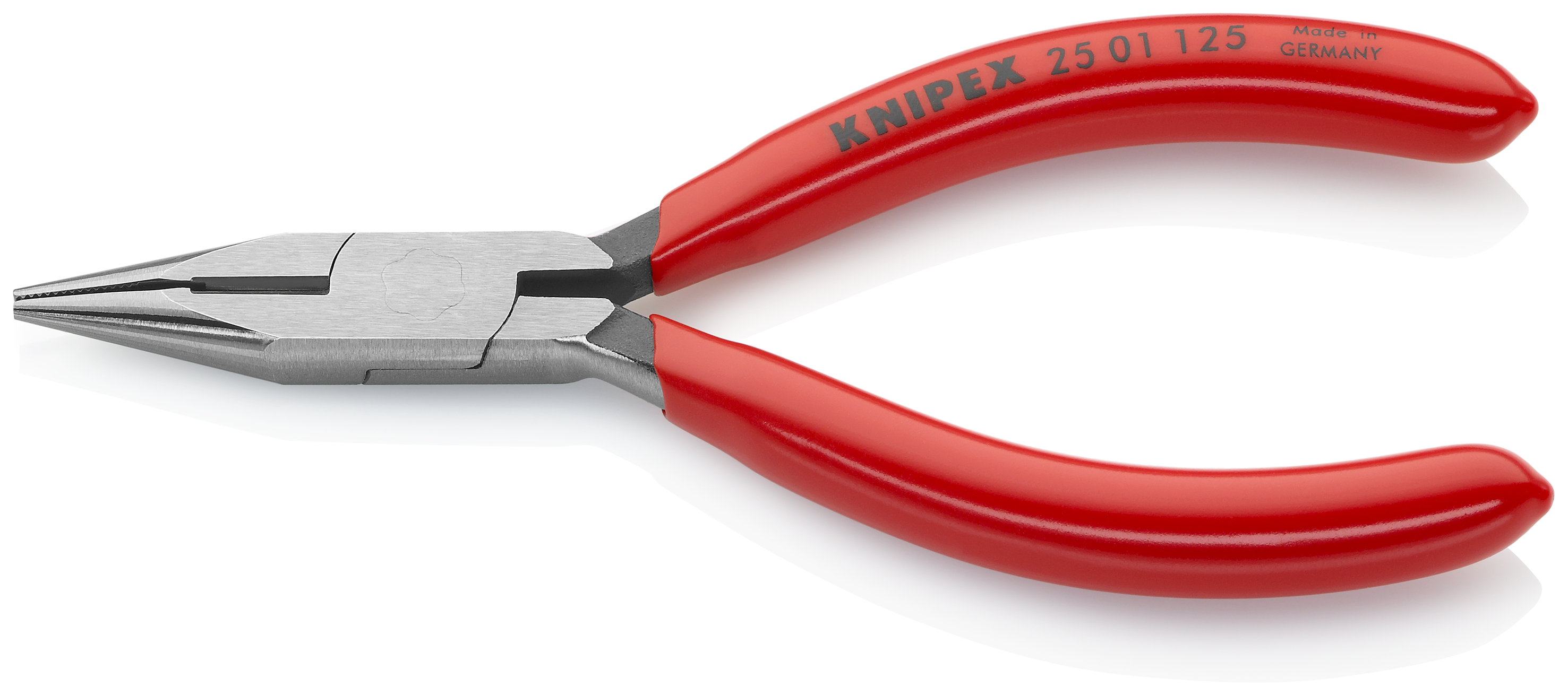 KNIPEX KNIPEX 25 01 125 Flachrundzange mit Schneide (Radiozange) 125 mm schwarz atramentiert mit Kunststoff überzogen poliert