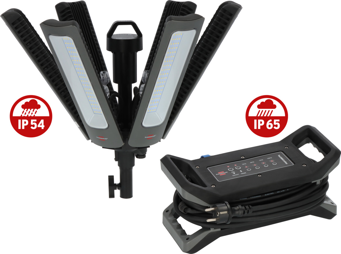 BRENNENSTUHL Professional 360° LED Strahler R42050 BT, 6,7m H07RN-F 3G1,0 + 3,3m H05RN-F 3G1,0, 42000lm