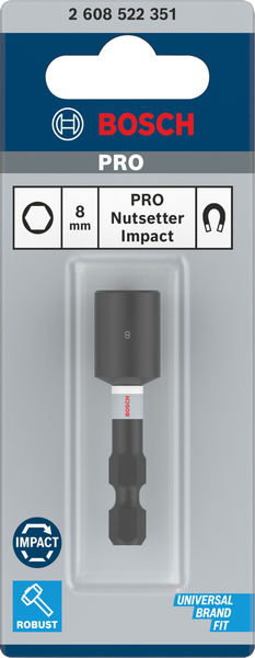 BOSCH PRO Nutsetter Impact Bit, 8 x 50 mm BOSCH PRO Nutsetter Impact Bit, 8 x 50 mm