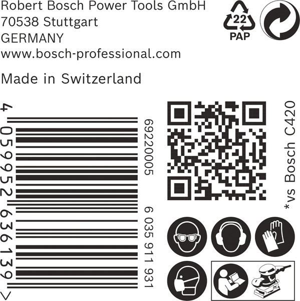 BOSCH EXPERT C470 Schleifblatt, 80x133mm, K120, 8 Löcher, 50-tlg.