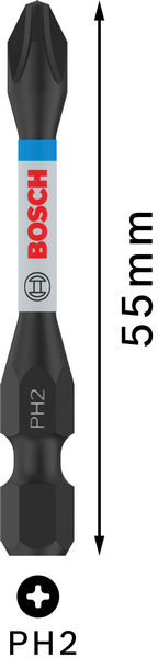 BOSCH PRO Phillips Impact Bit, PH2, 55 mm, 5-tlg. BOSCH PRO Phillips Impact Bit, PH2, 55 mm, 5-tlg.
