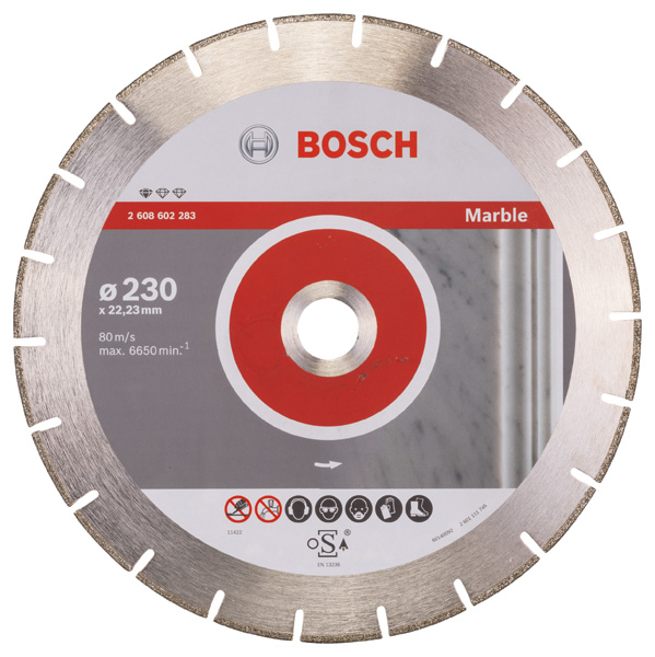 BOSCH Diamanttrennscheibe Standard for Marble, 230 x 22,23 x 2,8 x 3 mm