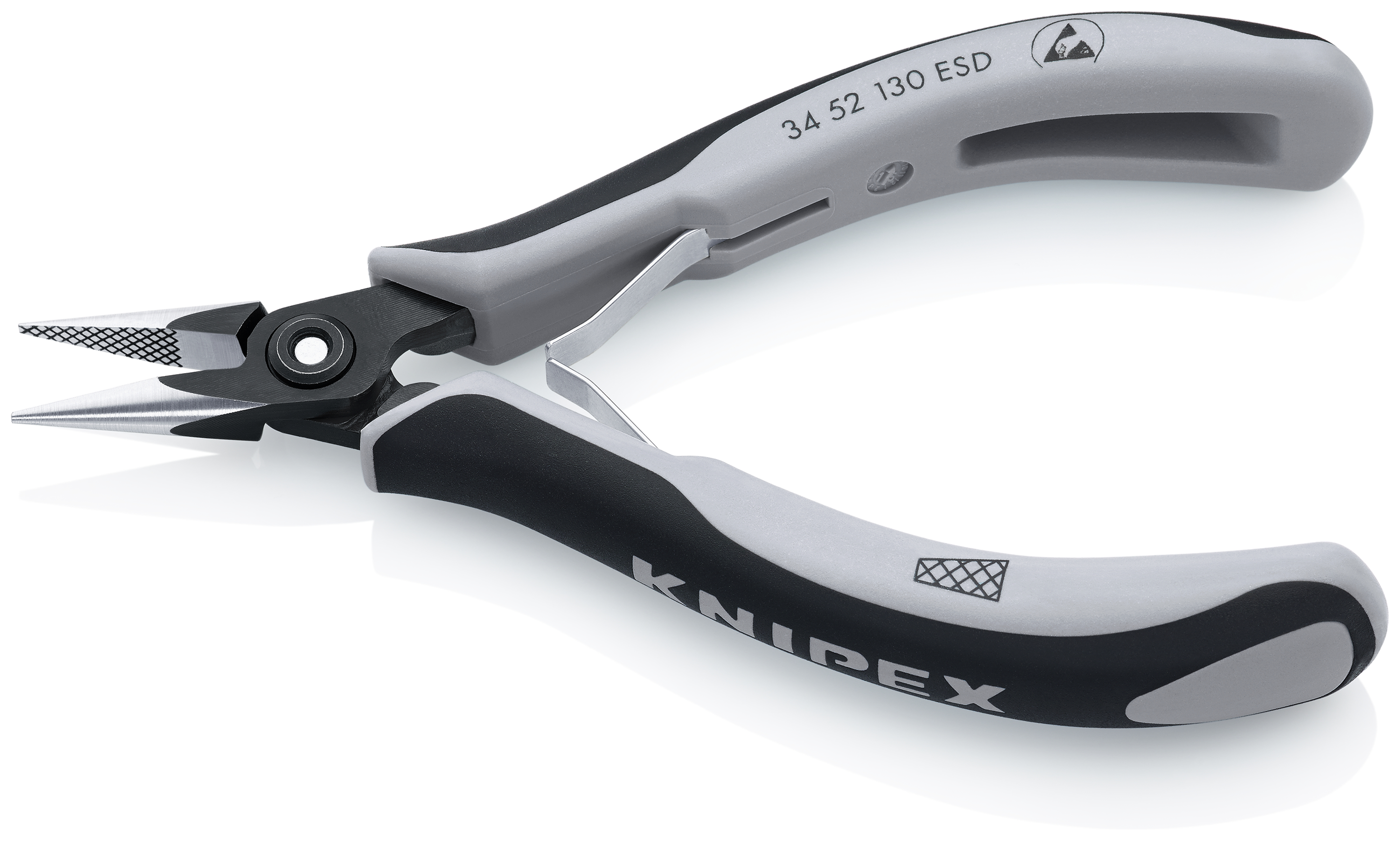 KNIPEX KNIPEX 34 52 130 ESD Präzisions-Elektronik-Greifzange ESD 130 mm brüniert mit Mehrkomponenten-Hüllen poliert KNIPEX KNIPEX 34 52 130 ESD Präzisions-Elektronik-Greifzange ESD 130 mm brüniert mit Mehrkomponenten-Hüllen poliert