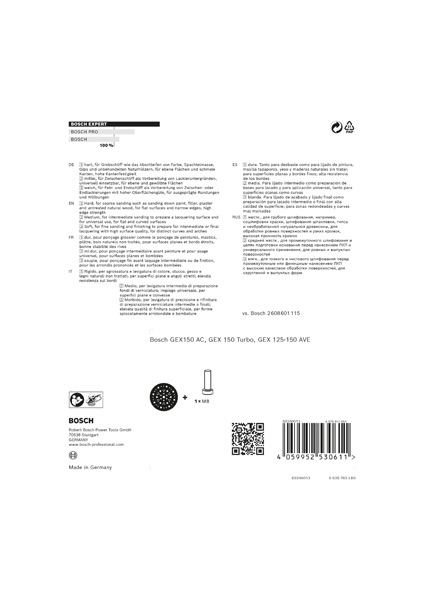 BOSCH EXPERT Multi-Loch-Schleifteller für Bosch, 150 mm, hart