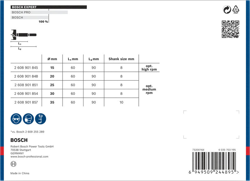 BOSCH EXPERT Laminated Wood Scharnierlochbohrersatz, 15/20/25/30/35 x 60 x 90 mm, 5 St BOSCH EXPERT Laminated Wood Scharnierlochbohrersatz, 15/20/25/30/35 x 60 x 90 mm, 5 St