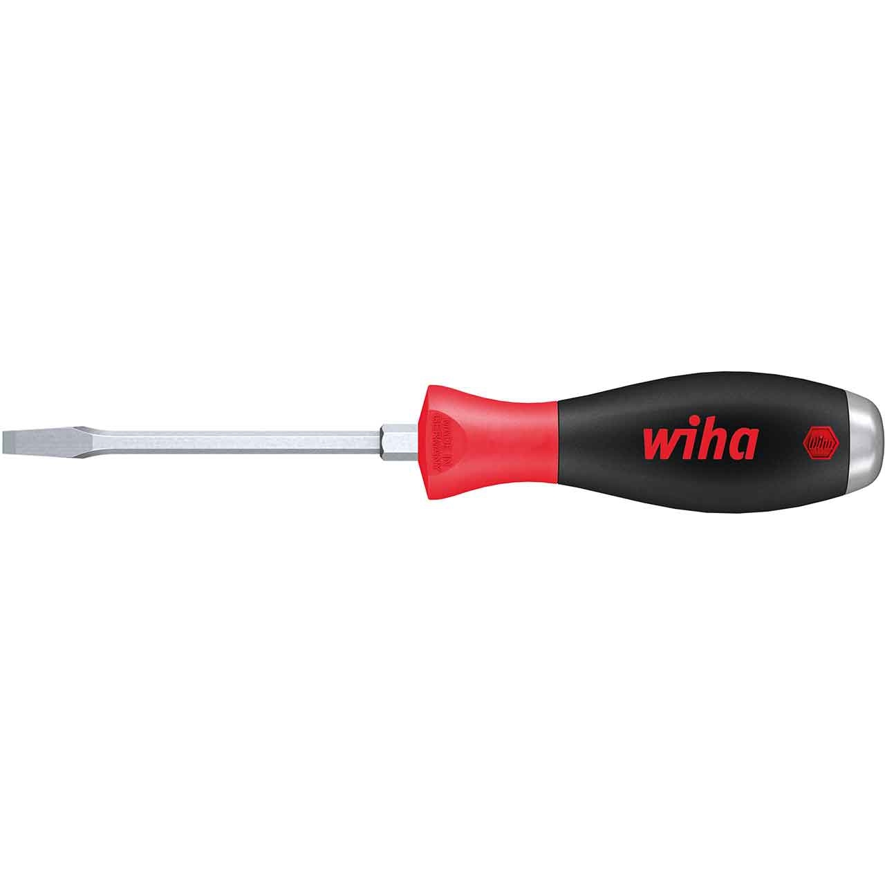 WIHA Schraubendreher SoftFinish 6,5x125mm, Schlitz mit durchgehender Sechskantklinge und massiver Stahlkappe