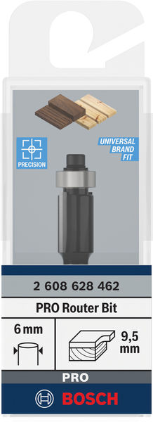 BOSCH PRO Bündigfräser mit untenlieg. Führungskugellager, Ø 9,5 x L 13,7, Schaft 6 mm BOSCH PRO Bündigfräser mit untenlieg. Führungskugellager, Ø 9,5 x L 13,7, Schaft 6 mm