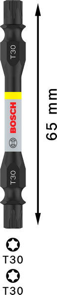 BOSCH PRO Impact Schrauberbit mit Doppelklingen und Pick and Click-Einsätzen, T30,65mm