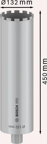 BOSCH PRO Nassbohrkrone, 132 x 450 mm, G 1 1/4 Zoll UNC BOSCH PRO Nassbohrkrone, 132 x 450 mm, G 1 1/4 Zoll UNC