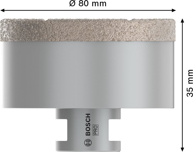 BOSCH PRO Ceramic Trockenbohrkrone, 80 x 35 x 14 mm