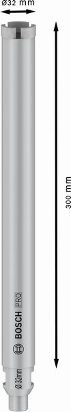 BOSCH PRO Nassbohrkrone, 32 x 300 mm, G 1/2 Zoll BOSCH PRO Nassbohrkrone, 32 x 300 mm, G 1/2 Zoll