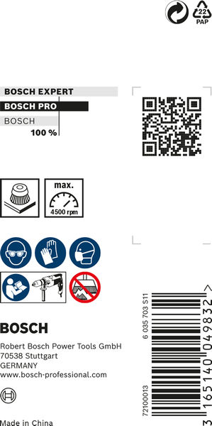 BOSCH PRO Metal clean Topfbürste, gerader Schaft, 50 x 0,2 mm