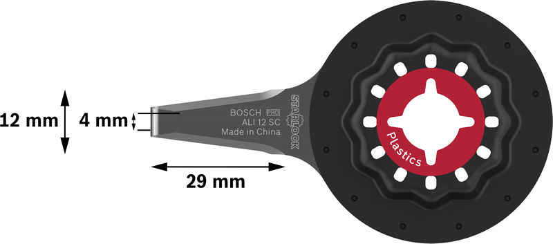 BOSCH PRO ALI 12 SC Blatt für Multifunktionswerkzeuge, 4 x 12 mm BOSCH PRO ALI 12 SC Blatt für Multifunktionswerkzeuge, 4 x 12 mm