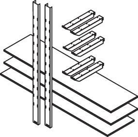 NEUTRAL Lagerregal f. MC, 2000 mm3 Holzböden 2000 x 500 mm