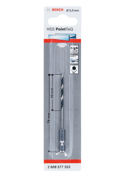 BOSCH HSS PointTeQ Sechskantbohrer 3,5 mm BOSCH HSS PointTeQ Sechskantbohrer 3,5 mm