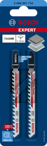 BOSCH EXPERT Fiber Plaster T141HM Stichsägeblatt, 2-tlg.