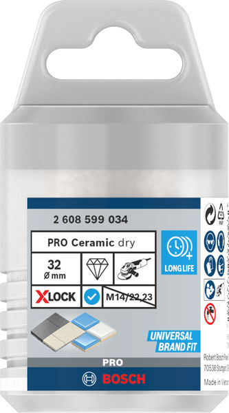 BOSCH PRO Ceramic dry Trockenbohrkrone, 32 x 35 mm, X-Lock