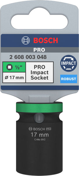 BOSCH PRO Impact Steckschlüsselsatz, 1/2", 17 mm, Standard BOSCH PRO Impact Steckschlüsselsatz, 1/2", 17 mm, Standard
