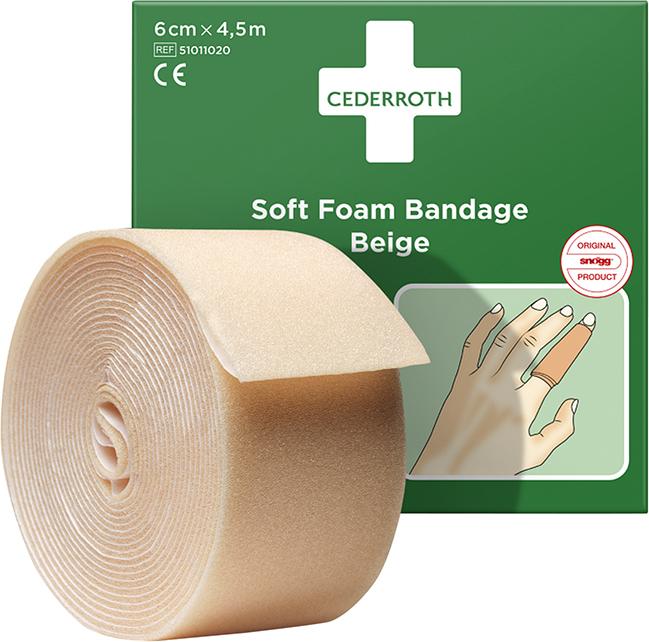 CEDERROTH Schaumbandage, beige, 6cm x 4,5m