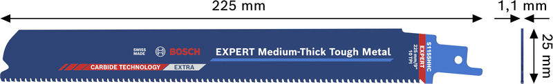 BOSCH EXPERT Medium-Thick Tough Metal S1155HHC Säbelsägeblatt, 3-tlg.