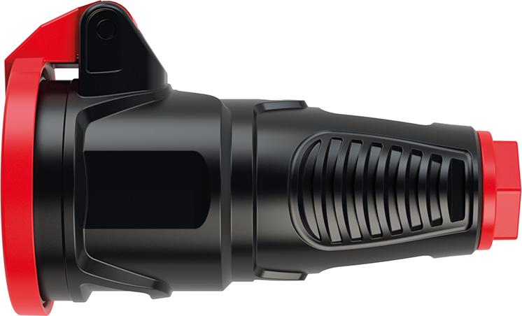 PCE Schutzkontaktkupplung IP54 Vollgummi+Klappdeck.16A / 250V AC / 3p (2P+E)