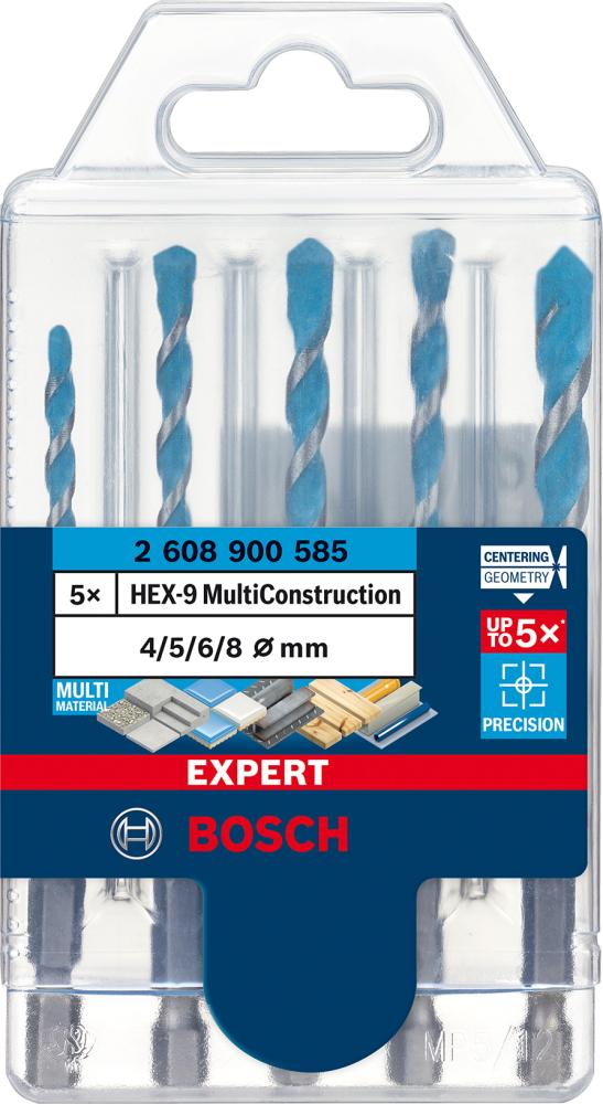 BOSCH EXPERT HEX-9 Multi Construction Bohrer-Set, 4x90, 5/6/8x100 mm, 5-tlg.