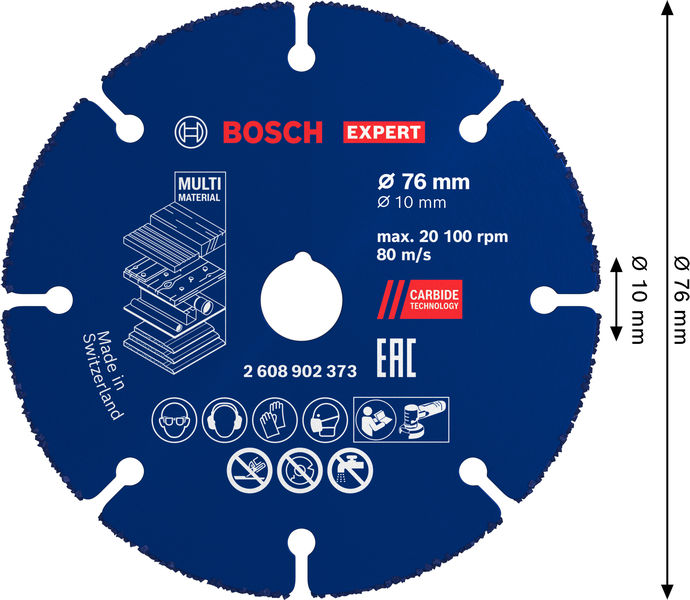 BOSCH EXPERT Multi Material Carbide-Trennscheibe, 76 x 10 mm
