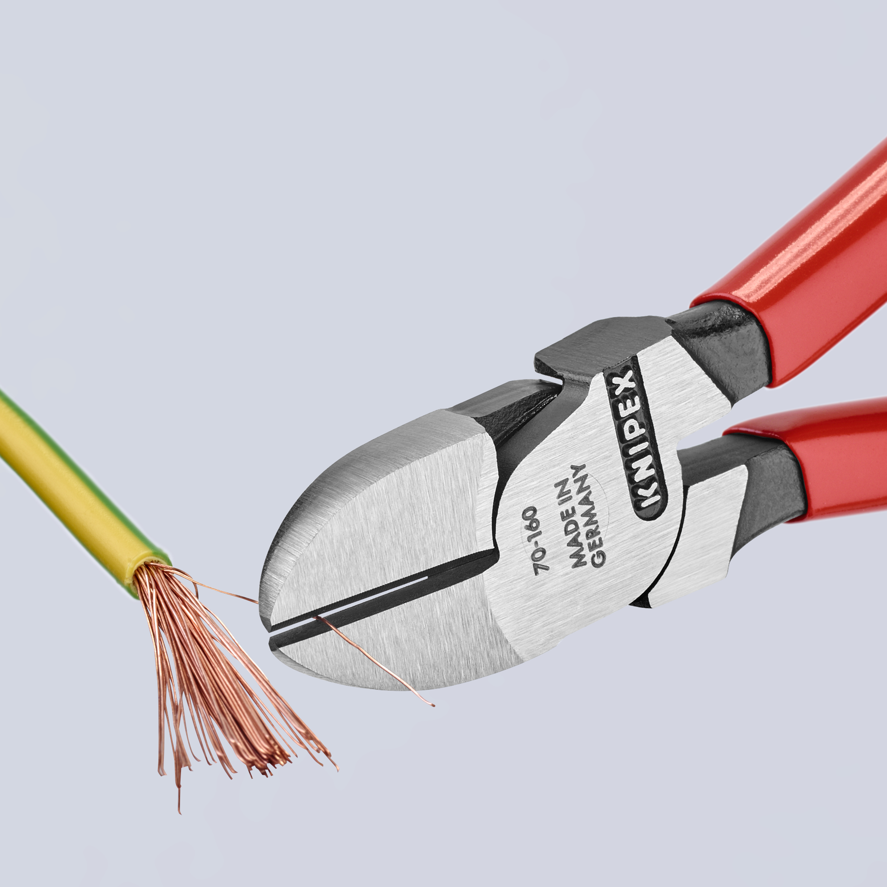 KNIPEX KNIPEX 70 01 160 Seitenschneider 160 mm schwarz atramentiert mit Kunststoff überzogen poliert