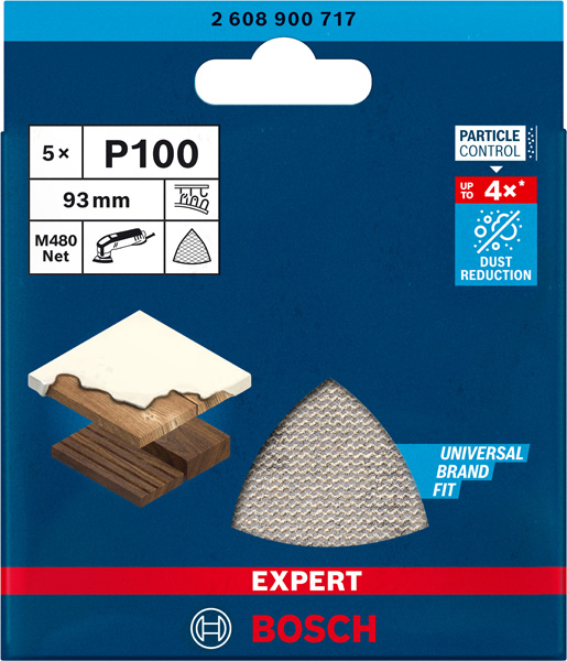 BOSCH EXPERT M480 Schleifnetz, 93x93mm, K100, 5-tlg.
