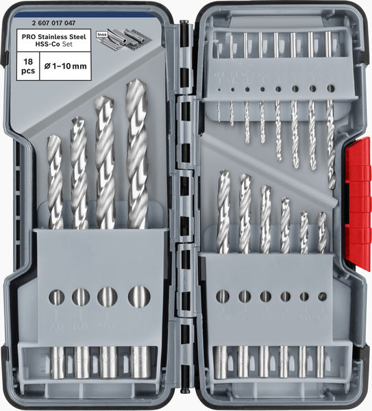 BOSCH 18-teiliges Metallbohrer-Set, Toughbox, HSS-G, DIN 338, 135°, 1–10 mm BOSCH 18-teiliges Metallbohrer-Set, Toughbox, HSS-G, DIN 338, 135°, 1–10 mm
