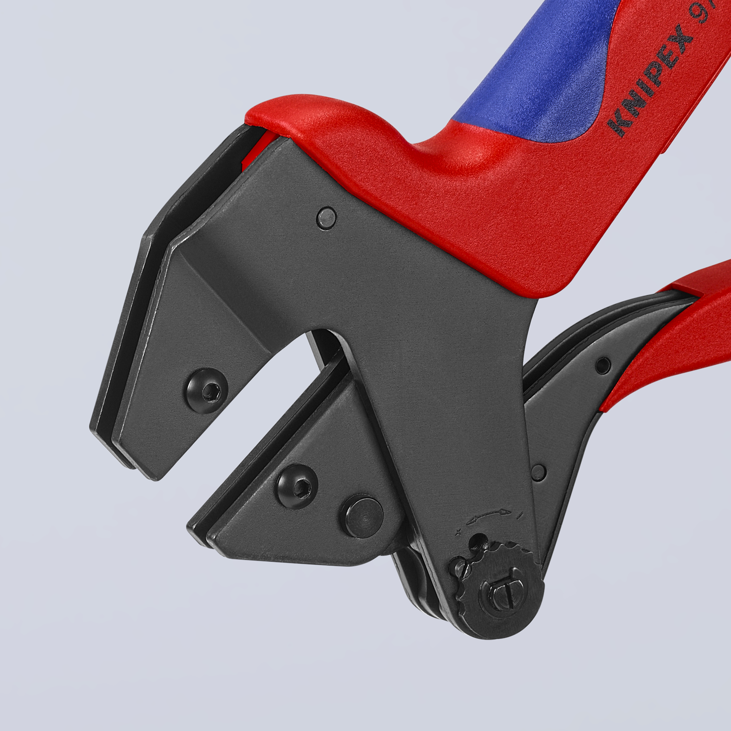 KNIPEX KNIPEX 97 43 200 Crimp-Systemzange für auswechselbare Crimpeinsätze 200 mm brüniert mit Mehrkomponenten-Hüllen