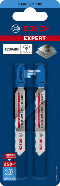 BOSCH EXPERT Tough Metal thin T118AHM Stichsägeblatt, 2-tlg. BOSCH EXPERT Tough Metal thin T118AHM Stichsägeblatt, 2-tlg.