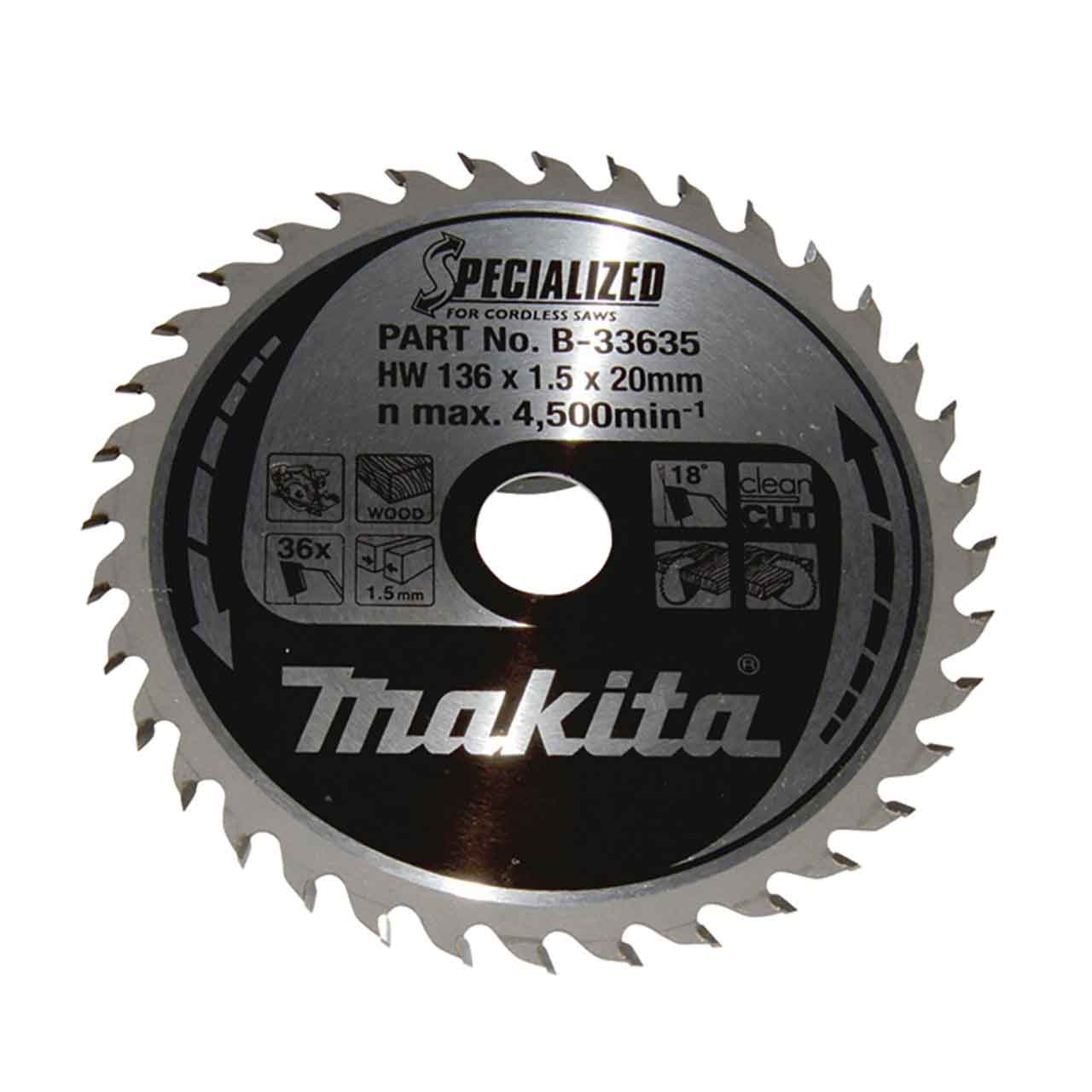 MAKITA Kreissägeblatt Specialized 136x20mm 36Z MAKITA Kreissägeblatt Specialized 136x20mm 36Z